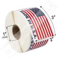 Picture of (6 Rolls, 500 Labels) Pre-Printed 2x3 Made In USA Labels. Best Value