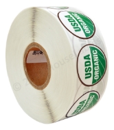 Picture of 16 Rolls (16000 labels) USDA Organic Labels 1 Inch Round Circle Adhesive Stickers