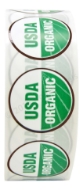 Picture of 16 Rolls (16000 labels) USDA Organic Labels 1 Inch Round Circle Adhesive Stickers