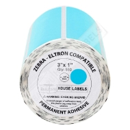 Picture of Zebra - 3x1- 3/4" CORE-BLUE (20 Rolls -  Best Value)
