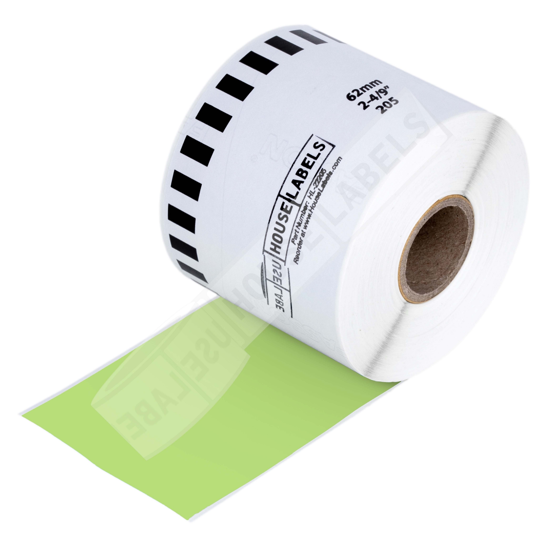 Brother DK 2205 |Green With Permanent Cartridge| HouseLabels.com
