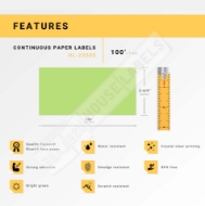 Picture of Brother DK-2205 GREEN PRE-LOADED CARTRIDGE(4 Rolls – Best Value)