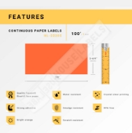 Picture of Brother DK-2205 ORANGE PRE-LOADED CARTRIDGE(4 Rolls – Best Value)