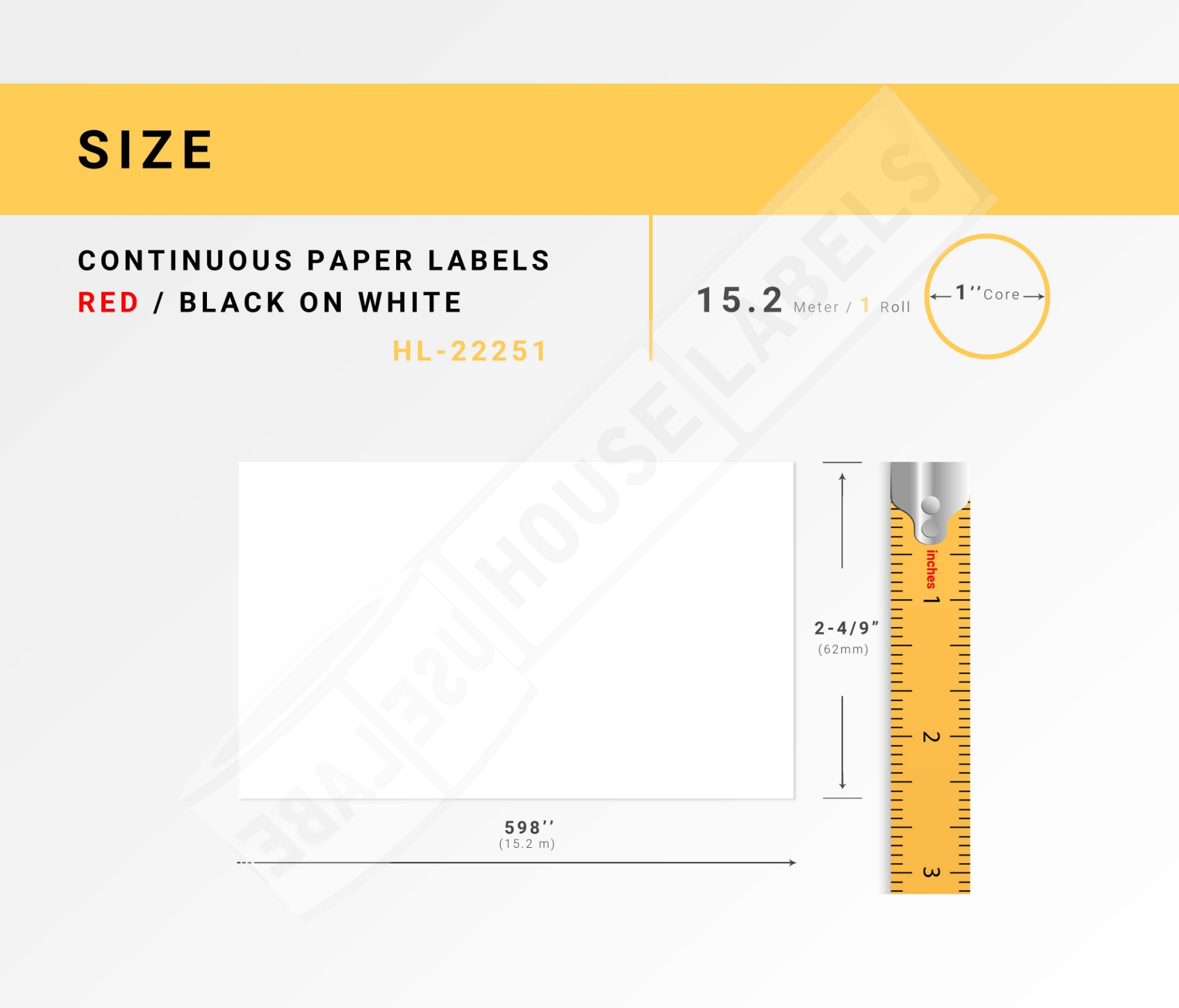 Brother DK 2205 |White With Permanent Cartridge| HouseLabels.com