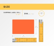 Picture of Zebra - 3x2- 3/4" CORE-ORANGE (6 Rolls -Best Value)