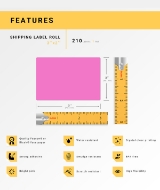 Picture of Zebra - 3x2- 3/4" CORE-PINK (22 Rolls-Best Value)