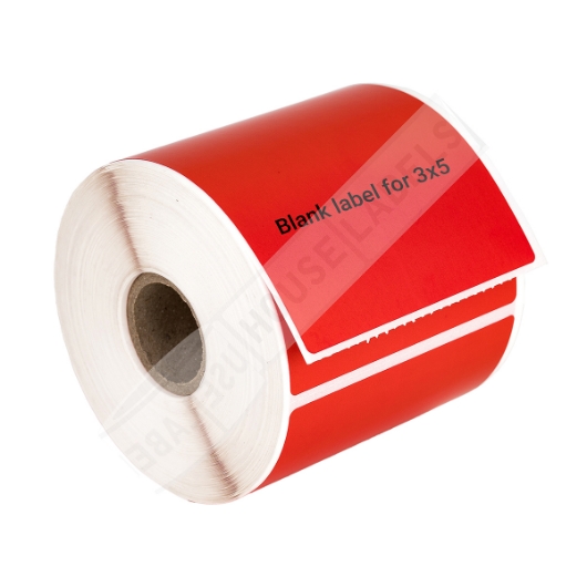Picture of Zebra 3x5 RED (9 ROLLS - Best Value)