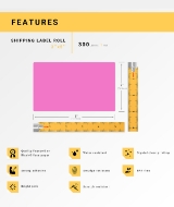 Picture of Zebra 3x5 PINK (9 ROLLS- Best Value)
