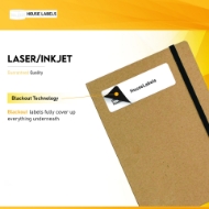 Picture of HouseLabels’ brand – 4 Labels per Sheet – BACKOUT Technology (2000 Sheets – Best Value)