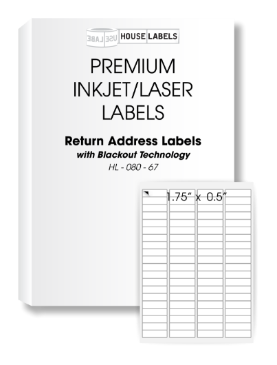 Picture of HouseLabels’ brand – 80 Labels per Sheet – BLACKOUT Technology (1200 Sheets – Best Value)