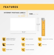 Picture of Dymo - 30387 3-Part Internet Postage Labels (13 Rolls – Best Value)