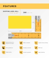 Picture of Zebra - 2.25x1.25 YELLOW  (18 Rolls - Best Value)