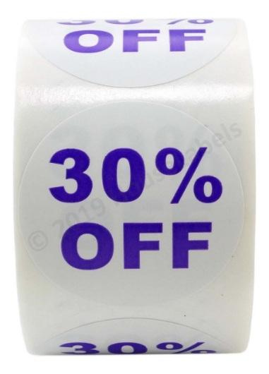 Picture of Discount Labels - 30% Off (28 Rolls - Best Value)