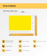 Picture of Dymo - 1744907 YELLOW Shipping Labels (8 Rolls - Best Value)