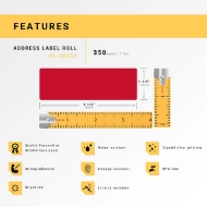 Picture of Dymo - 30252 RED Address Labels (42 Rolls - Best Value)