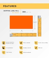 Picture of Dymo - 30256 ORANGE Shipping Labels (13 Rolls – Best Value)