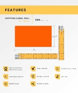 Picture of Dymo - 30256 ORANGE Shipping Labels with Removable Adhesive (13 Rolls – Best Value)
