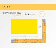 Picture of Dymo - 30256 YELLOW Shipping Labels with Removable Adhesive (6 Rolls – Best Value)