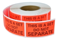 Picture of Pre-Printed 1x2 This Is A Set Do Not Separate Labels/Stickers