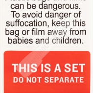 Picture of Pre-Printed 2" x 3” THIS IS SET / SUFFOCATION WARNING