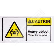 Picture of Pre-Printed 3x1.5 CAUTION HEAVY OBJECT Team Lift Required