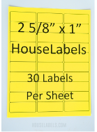 Picture of HouseLabels’ brand – 30 Labels per Sheet – YELLOW (600 Sheets – Best Value)