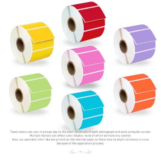 Picture of Zebra - 2.25x1.25 Combo Pack  (16 Rolls - YOUR CHOICE -Blue, Green, Yellow, Red, Orange, Lavender, Pink -  BEST VALUE)