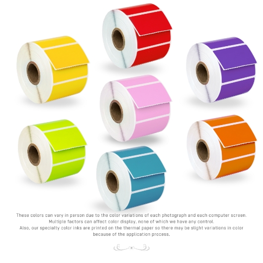 Picture of Zebra - 2.25x1.25 Combo Pack  (50 Rolls - YOUR CHOICE -Blue, Green, Yellow, Red, Orange, Lavender, Pink -  BEST VALUE)