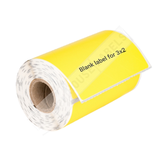 Picture of Zebra - 3x2- TAMPER EVIDENT 3/4" CORE-YELLOW (10 Rolls -  BEST VALUE)