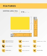 Picture of Zebra - 3x2- TAMPER EVIDENT 3/4" CORE-YELLOW (10 Rolls -  BEST VALUE)