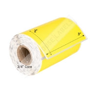 Picture of Zebra - 3x2- TAMPER EVIDENT 3/4" CORE-YELLOW (24 Rolls -  BEST VALUE)