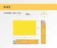 Picture of Zebra - 3x2- TAMPER EVIDENT 3/4" CORE-YELLOW (24 Rolls -  BEST VALUE)