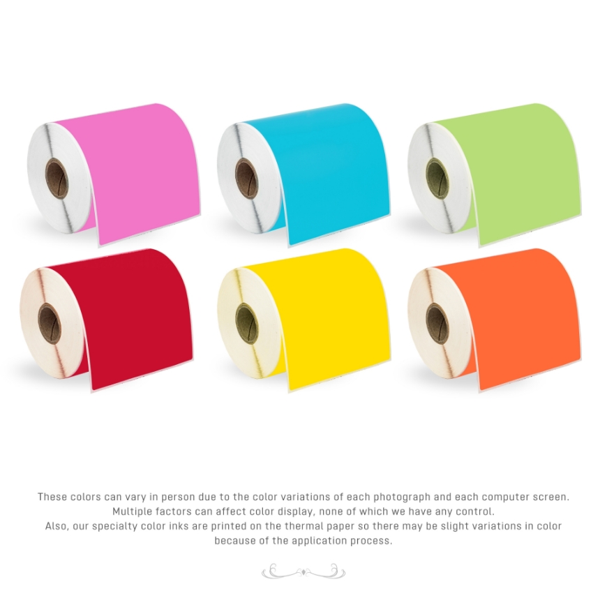 Picture of Zebra - 4x6 Combo Pack  (100 Rolls - YOUR CHOICE -Blue, Green, Yellow, Red, Orange, Pink - BEST VALUE)